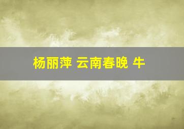 杨丽萍 云南春晚 牛